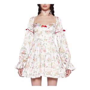 Dolls Kill Strawberry Shortcake Novelty Character Satin Sweetheart Mini Dress